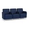 Lesro Siena Lounge Reception 3 Seat Tandem Seating, Brushed Steel, MD Ink Upholstery SN3103 - alternate 1